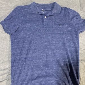 American eagle blue polo shirt